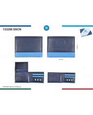 Portafoglio in Pelle SSC Napoli Ufficiale Blu 123206SSCN Portafoglio in Pelle SSC Napoli Ufficiale Blu 123206SSCN