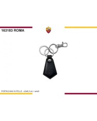 Portachiavi in Pelle a Rombo AS Roma Prodotto Ufficiale Nero 163183ROMA