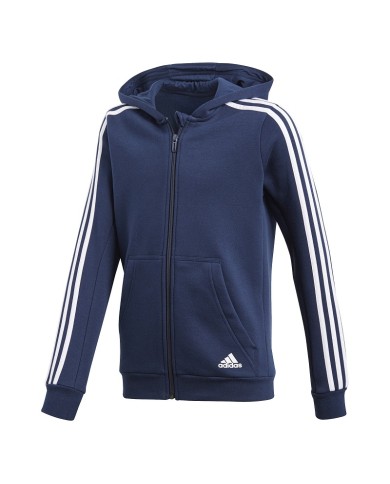 Maglia Adidas Bambino 3S Fl Fz HD Felpa Blu Baby CF6581