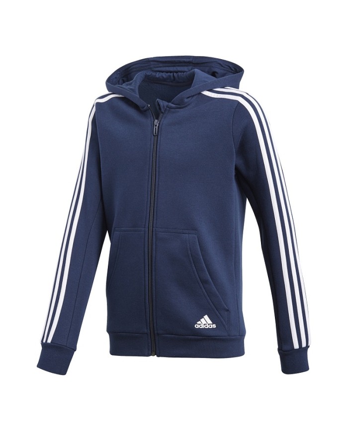 Maglia Adidas Bambino 3S Fl Fz HD Felpa Blu Baby CF6581