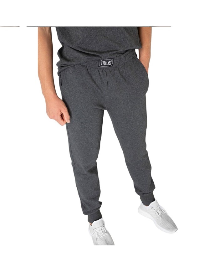 Pantalone Tuta Everlast in Felpa con Polsini al Fondo Grigio 31M256F08M00B