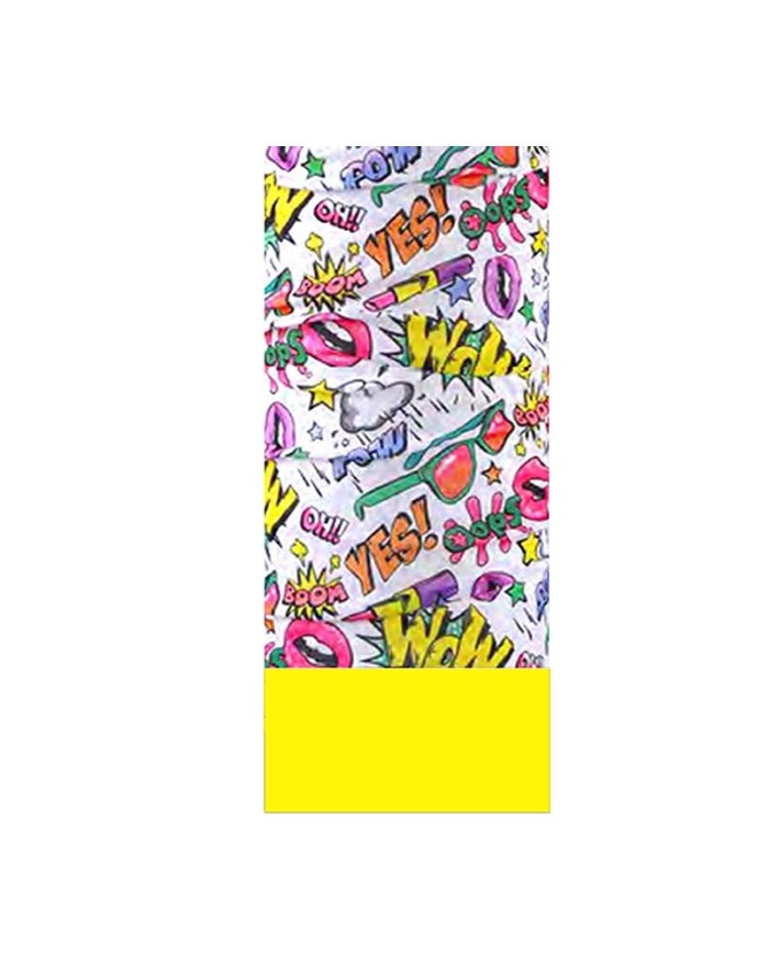 Scaldacollo Multiuso Brizza Multiscarf Pile Bandana Fascia Reversibile Giallo Fluo