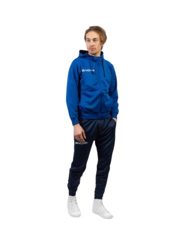 Tuta KING 4 SEASONS Givova con Cappuccio TT014 Unisex Azzurro Blu TT0140204