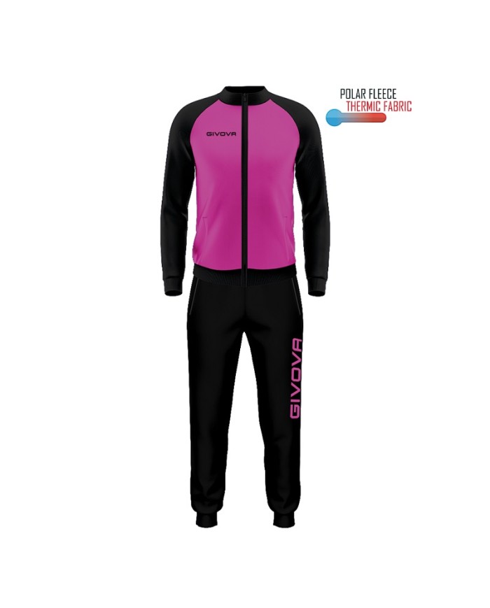 Tuta CUBA Givova Fuxia Nero Unisex Micropile FullZip TR0340610