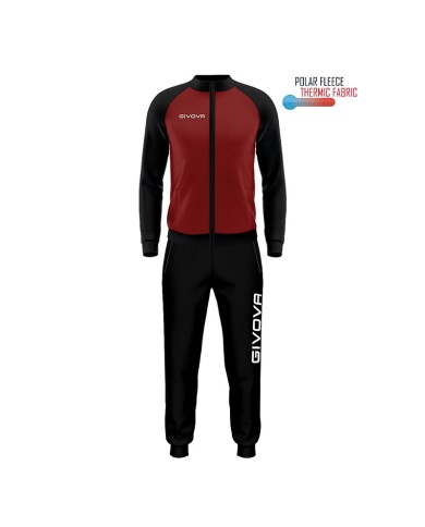 Tuta CUBA Givova Granata Nero Unisex Micropile FullZip TR0340810 Tuta CUBA Givova Granata Nero Unisex Micropile FullZip TR0340810