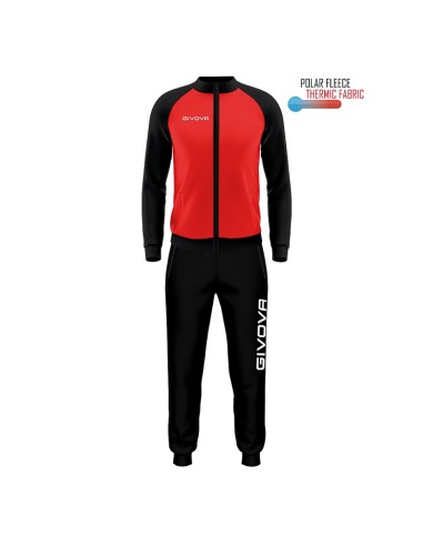 Tuta CUBA Givova Rosso Nero Unisex Micropile FullZip TR0341210 Tuta CUBA Givova Rosso Nero Unisex Micropile FullZip TR0341210