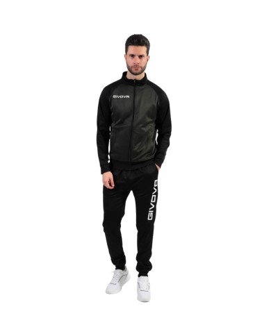 Tuta CUBA Givova Verde Militare Nero Unisex Micropile FullZip TR0345110 Tuta CUBA Givova Verde Militare Nero Unisex Micropile FullZip TR0345110