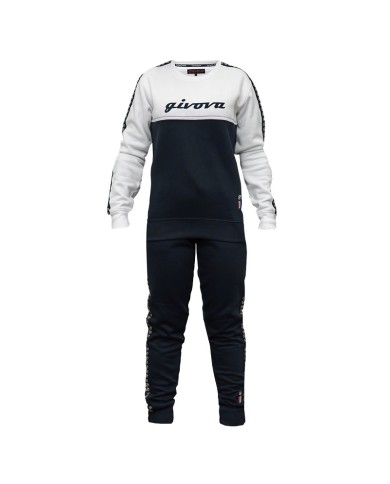 Tuta ITALIA 100 DONNA Givova LFD01 Felpata Girocollo Bianco Blu LFD010304 Tuta ITALIA 100 DONNA Givova LFD01 Felpata Girocollo Bianco Blu LFD010304