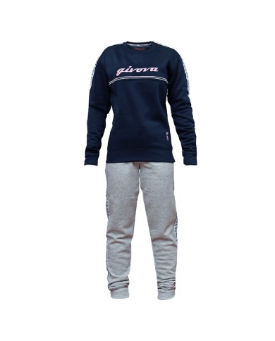 Tuta ITALIA 100 DONNA Givova LFD01 Felpata Girocollo Blu Grigio LFD010427 Tuta ITALIA 100 DONNA Givova LFD01 Felpata Girocollo Blu Grigio LFD010427