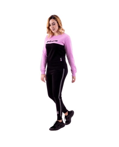 TUTA DONNA 100 G/COLLO CON BANDA IN FELPA LILLA/NERO Tg. M TUTA DONNA 100 G/COLLO CON BANDA IN FELPA LILLA/NERO Tg. M