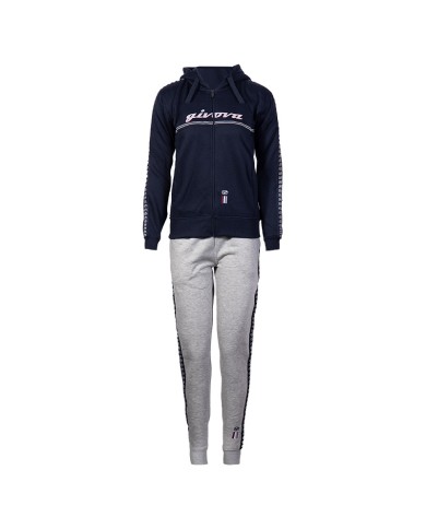 Tuta ITALIA 101 DONNA Givova LFD02 Felpata con Cappuccio Blu Grigio LFD020427 Tuta ITALIA 101 DONNA Givova LFD02 Felpata con Cappuccio Blu Grigio LFD020427