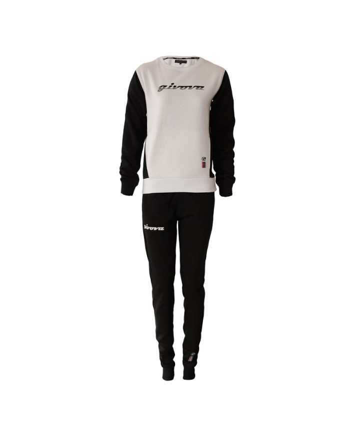 Tuta ITALIA 102 DONNA Givova LFD03 Girocollo con Tasche Nero Bianco LFD031003 Tuta ITALIA 102 DONNA Givova LFD03 Girocollo con Tasche Nero Bianco LFD031003