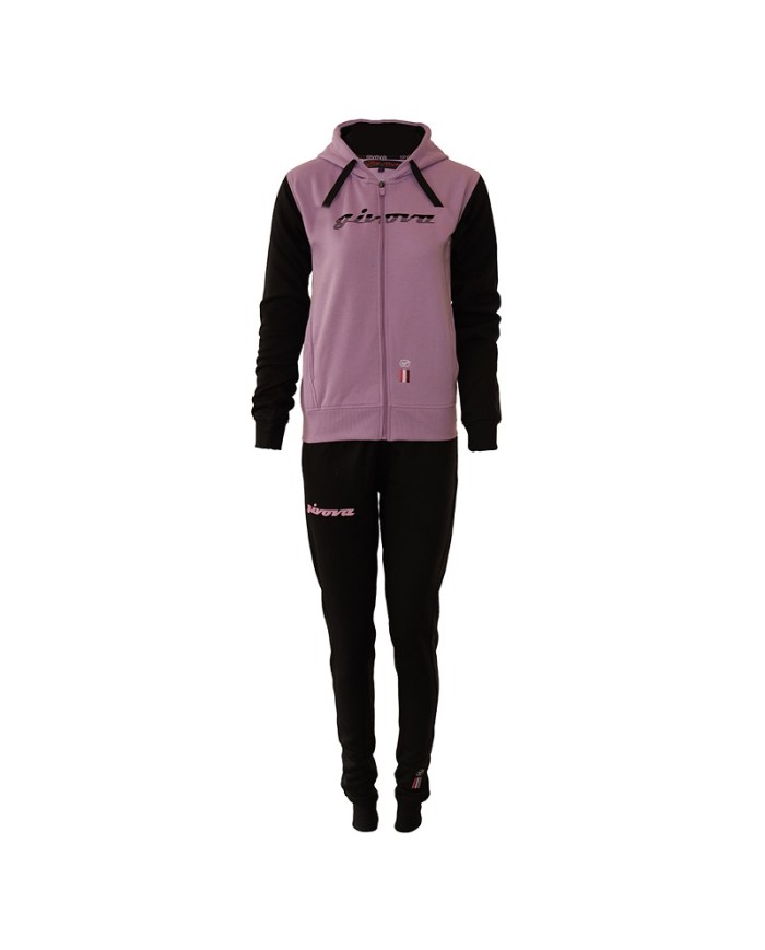 Tuta ITALIA 103 DONNA Givova LFD04 Felpata con Cappuccio Viola Nero LFD041410