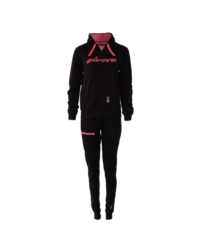 TUTA DONNA 105 PAILLETTES CON CAPP in FELPA NERO/FUXIA Tg. M TUTA DONNA 105 PAILLETTES CON CAPP in FELPA NERO/FUXIA Tg. M
