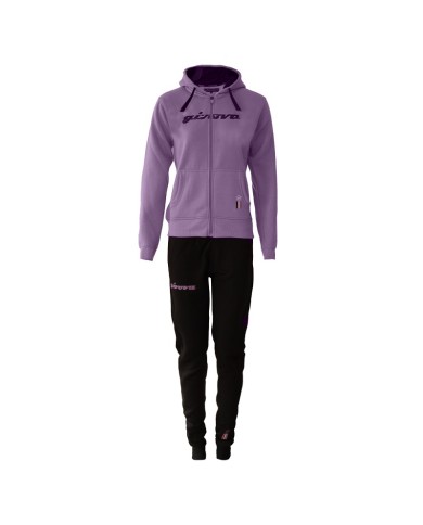 TUTA DONNA 105 PAILLETTES CON CAPP in FELPA VIOLA/NERO Tg. M TUTA DONNA 105 PAILLETTES CON CAPP in FELPA VIOLA/NERO Tg. M