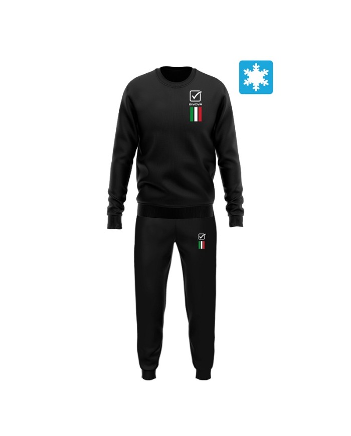 Tuta da Uomo ITALIA 100 Givova LIM01 Felpata Girocollo Nero LIM010010 Tuta da Uomo ITALIA 100 Givova LIM01 Felpata Girocollo Nero LIM010010