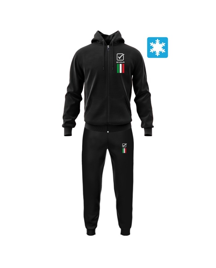 Tuta UOMO ITALIA 101 Givova LIM02 Felpata con Cappuccio Nero LIM020010 Tuta UOMO ITALIA 101 Givova LIM02 Felpata con Cappuccio Nero LIM020010