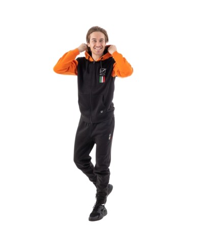 Tuta UOMO ITALIA 101 Givova LIM02 Felpata con Cappuccio Nero Arancio LIM021001 Tuta UOMO ITALIA 101 Givova LIM02 Felpata con Cappuccio Nero Arancio LIM021001