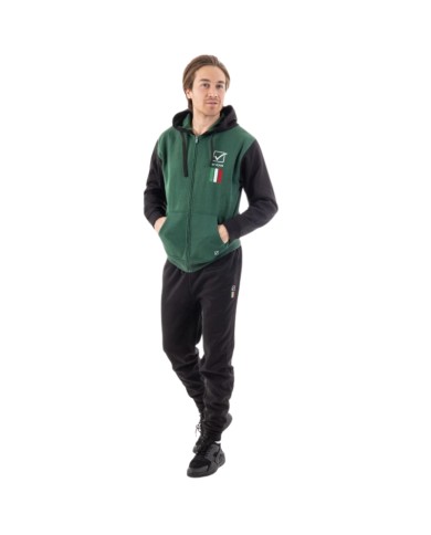 Tuta UOMO ITALIA 101 Givova LIM02 Felpata con Cappuccio Verde Nero LIM021310 Tuta UOMO ITALIA 101 Givova LIM02 Felpata con Cappuccio Verde Nero LIM021310