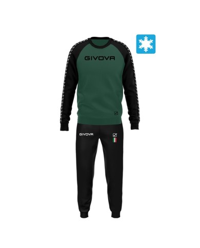 TUTA ITALIA UOMO 102 G/COLLO felpa CON BANDA VERDE/NERO Tg. M TUTA ITALIA UOMO 102 G/COLLO felpa CON BANDA VERDE/NERO Tg. M