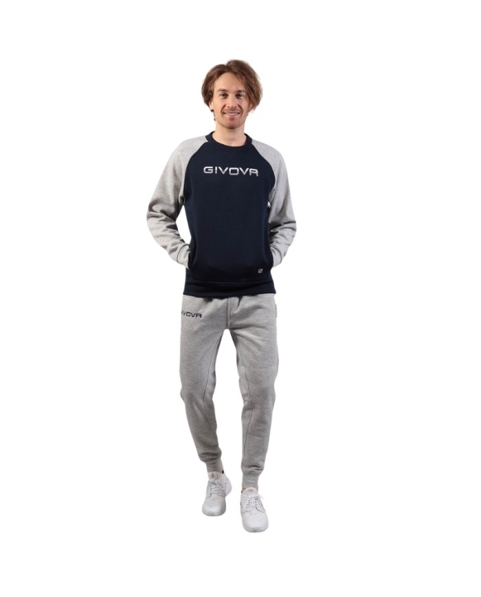 Tuta UOMO ITALIA 104 Givova LIM05 Girocollo Felpata Blu Grigio LIM050427 Tuta UOMO ITALIA 104 Givova LIM05 Girocollo Felpata Blu Grigio LIM050427