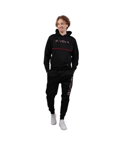 TUTA ITALIA 106 UOMO CON CAPP. BICOLORE IN FELPA NERO/NERO Tg. 2XL TUTA ITALIA 106 UOMO CON CAPP. BICOLORE IN FELPA NERO/NERO Tg. 2XL