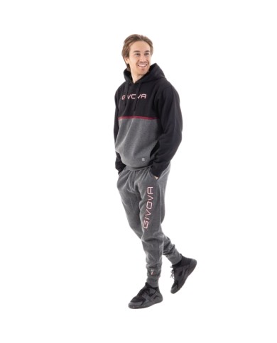 TUTA ITALIA 106 UOMO CON CAPP. BICOLORE IN FELPA NERO/GRIGIO SCURO Tg. 2XL TUTA ITALIA 106 UOMO CON CAPP. BICOLORE IN FELPA NERO/GRIGIO SCURO Tg. 2XL
