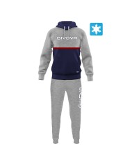 Tuta UOMO ITALIA 106 Givova LIM04 Felpata con Cappuccio Grigio Blu LIM062704 Tuta UOMO ITALIA 106 Givova LIM04 Felpata con Cappuccio Grigio Blu LIM062704