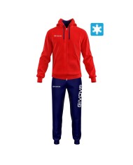 Tuta KING FELPA Givova Garzata con Cappuccio LF21 Unisex Rosso Blu LF211204
