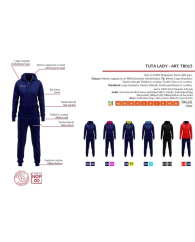 Tuta da Donna Givova LADY TR015 Fitness Sport Blu Giallo Fluo TR0150404 Tuta da Donna Givova LADY TR015 Fitness Sport Blu Giallo Fluo TR0150404
