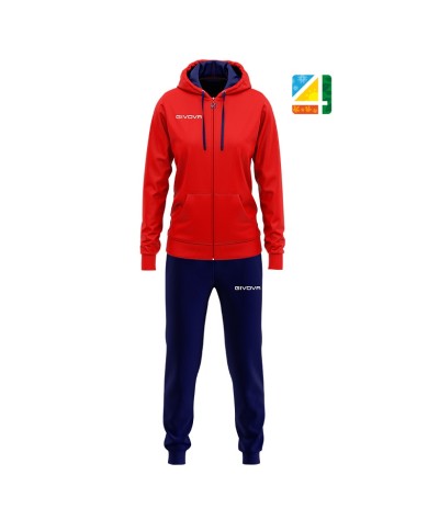 Tuta da Donna Givova LADY TR015 Fitness Sport Rosso Blu TR0151204 Tuta da Donna Givova LADY TR015 Fitness Sport Rosso Blu TR0151204
