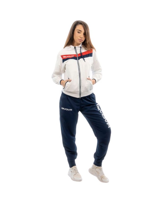 Tuta Givova MATADOR MICROFIBRA TR020 Bianco Blu Unisex Fitness Sport TR0200304