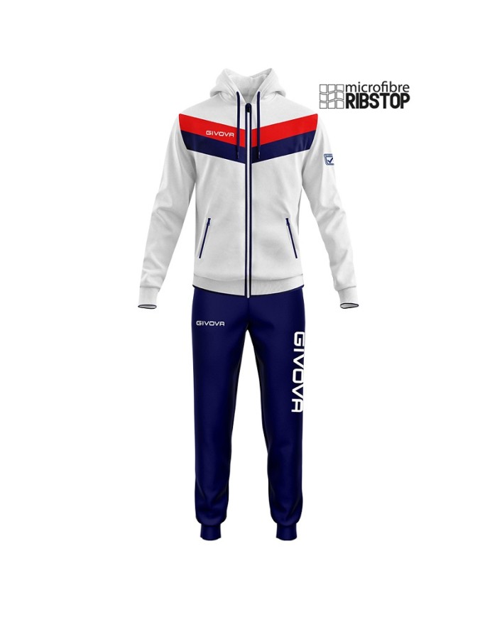 Tuta Givova MATADOR MICROFIBRA TR020 Bianco Blu Unisex Fitness Sport TR0200304
