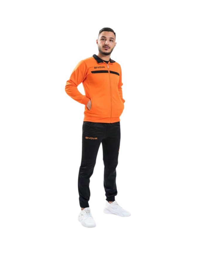 Tuta Givova ONE FULL ZIP POLAREFLEECE TT012 Unisex Arancio Nero TT0120110