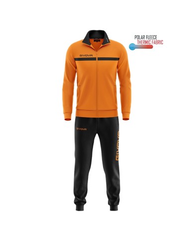 Tuta Givova ONE FULL ZIP POLAREFLEECE TT012 Unisex Arancio Nero TT0120110 Tuta Givova ONE FULL ZIP POLAREFLEECE TT012 Unisex Arancio Nero TT0120110