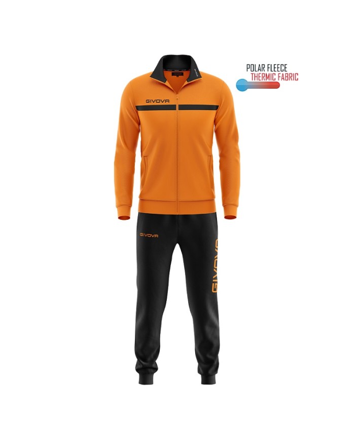Tuta Givova ONE FULL ZIP POLAREFLEECE TT012 Unisex Arancio Nero TT0120110
