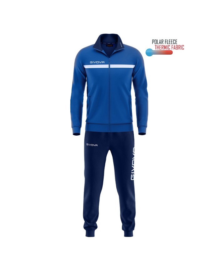 Tuta Givova ONE FULL ZIP POLAREFLEECE TT012 Unisex Azzurro Blu TT0120204