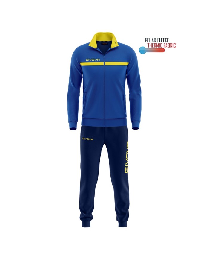 Tuta Givova ONE FULL ZIP POLAREFLEECE TT012 Unisex Azzurro Giallo TT0120207