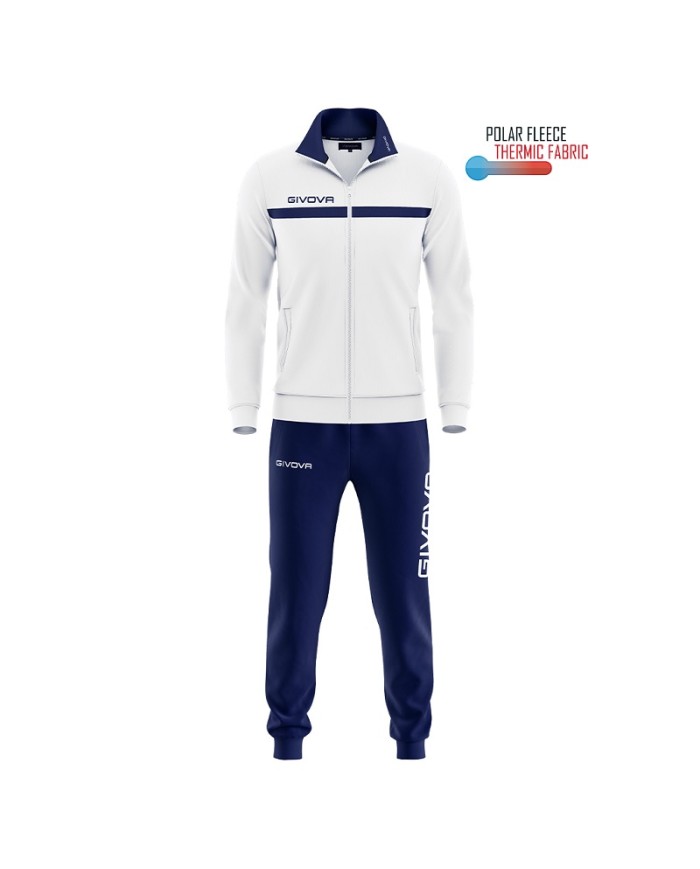 Tuta Givova ONE FULL ZIP POLAREFLEECE TT012 Unisex Bianco Blu TT01203004