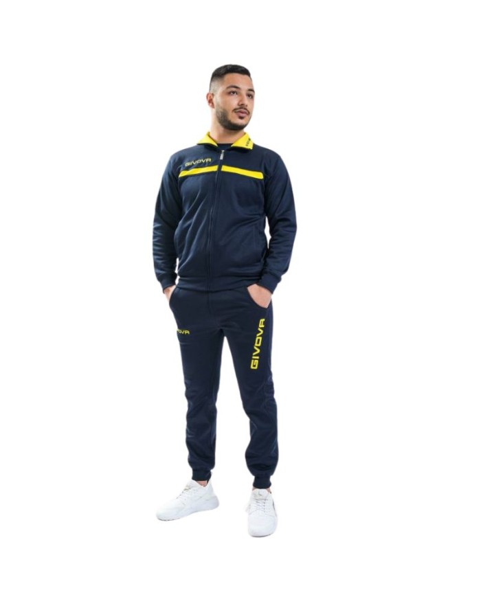 Tuta Givova ONE FULL ZIP POLAREFLEECE TT012 Unisex Blu Giallo TT0120407