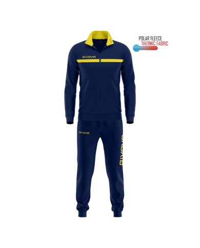 TUTA GIVOVA ONE FULL ZIP POLARFLEECE BLU/GIALLO Tg. 2XL TUTA GIVOVA ONE FULL ZIP POLARFLEECE BLU/GIALLO Tg. 2XL