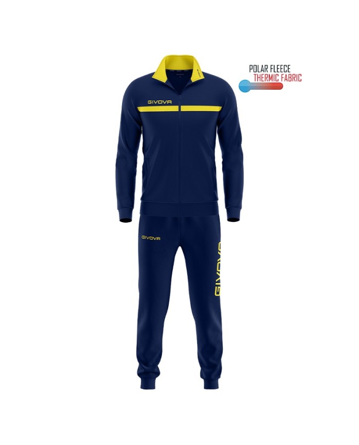 Tuta Givova ONE FULL ZIP POLAREFLEECE TT012 Unisex Blu Giallo TT0120407