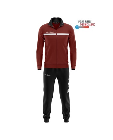 TUTA GIVOVA ONE FULL ZIP POLARFLEECE GRANATA/NERO Tg. 2XL TUTA GIVOVA ONE FULL ZIP POLARFLEECE GRANATA/NERO Tg. 2XL