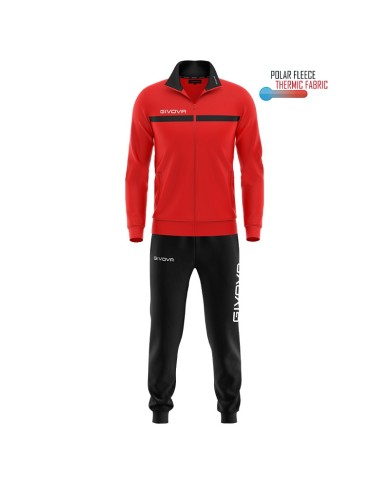 TUTA GIVOVA ONE FULL ZIP POLARFLEECE ROSSO/NERO Tg. 2XL TUTA GIVOVA ONE FULL ZIP POLARFLEECE ROSSO/NERO Tg. 2XL