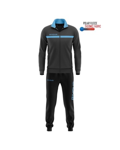 TUTA GIVOVA ONE FULL ZIP POLARFLEECE GRIGIO SCURO/TURCHESE Tg. 2XL TUTA GIVOVA ONE FULL ZIP POLARFLEECE GRIGIO SCURO/TURCHESE Tg. 2XL