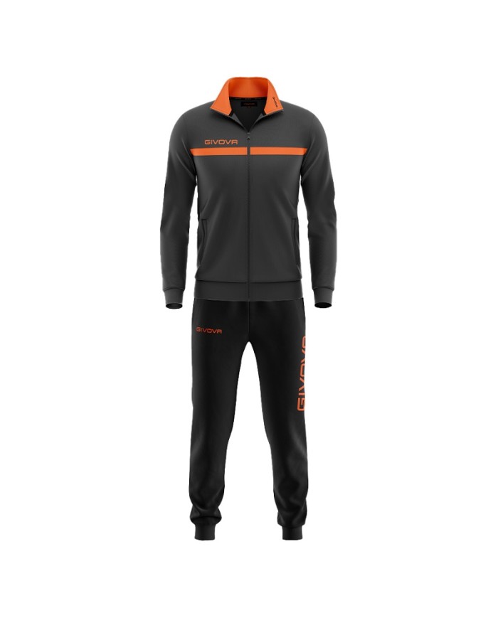 Tuta Givova ONE FULL ZIP POLAREFLEECE TT012 Unisex Grigio Arancio Fluo TT0122328
