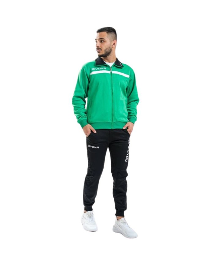 Tuta Givova ONE FULL ZIP POLAREFLEECE TT012 Unisex Verde Nero TT0121310