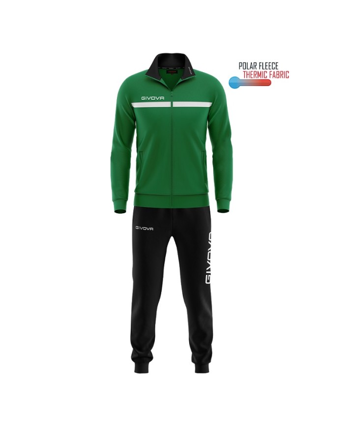 Tuta Givova ONE FULL ZIP POLAREFLEECE TT012 Unisex Verde Nero TT0121310