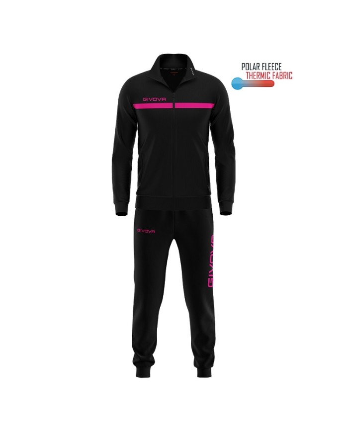 Tuta Givova ONE FULL ZIP POLAREFLEECE TT012 Unisex Nero Fuxia TT0121006