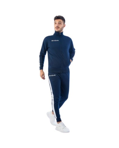 Tuta REVOLUTION FELPA Givova TR034S Unisex Sport Fitness Blu Bianco TR034S0403 Tuta REVOLUTION FELPA Givova TR034S Unisex Sport Fitness Blu Bianco TR034S0403